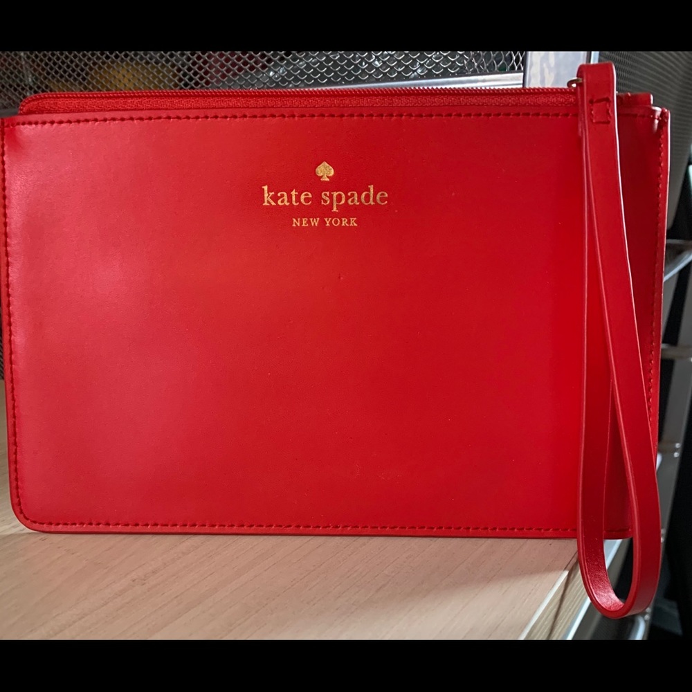 kate spade Red Leather Clutch